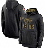 Men's San Francisco 49ers Nike Black 2020 Salute to Service Sideline Performance Pullover Hoodie,baseball caps,new era cap wholesale,wholesale hats